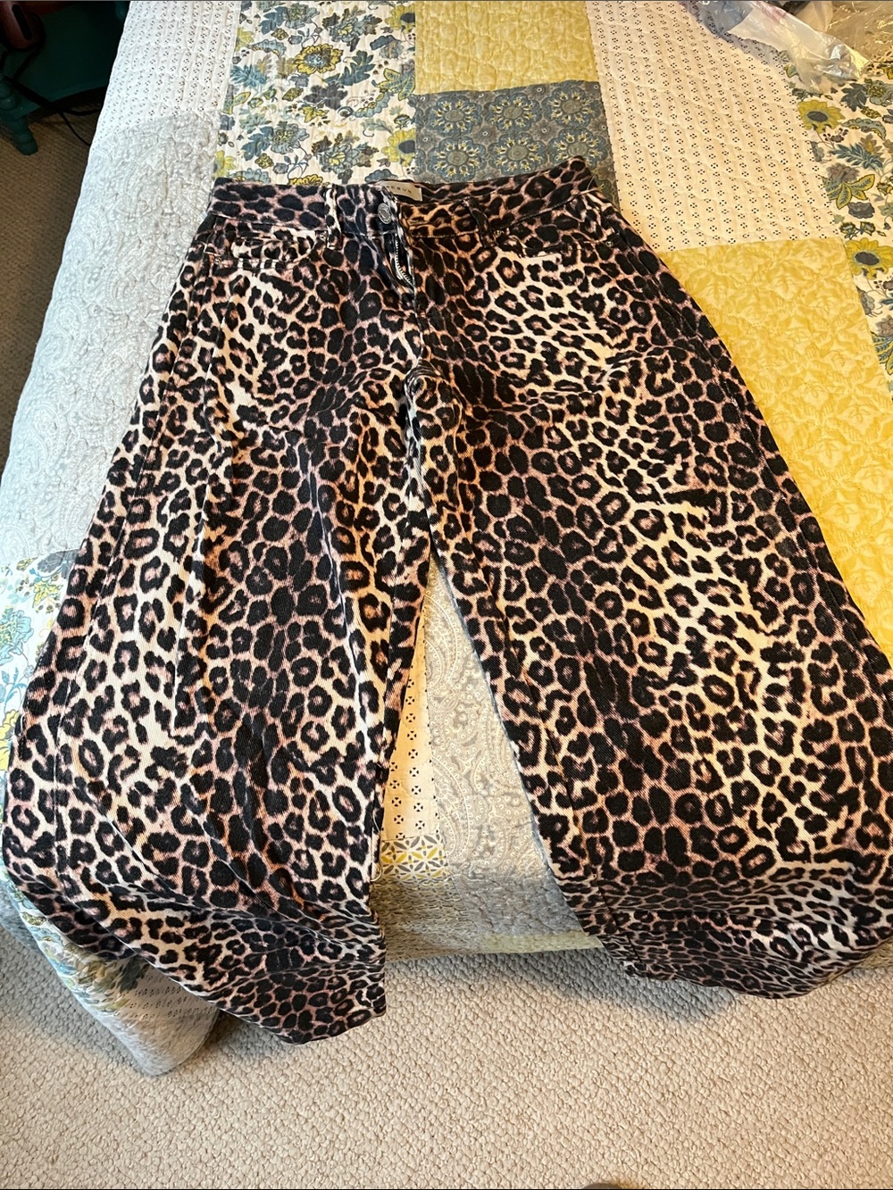 PAC Sun beige and Black Leopard Print Jeans